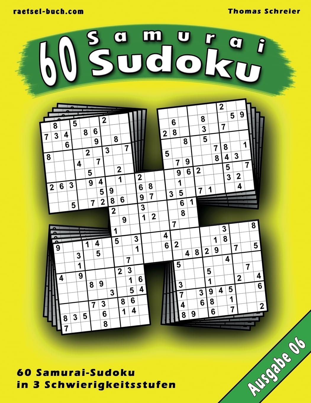 60 Samurai-Sudoku, Ausgabe 06: 60 gemischte Samurai-Sudoku, Ausgabe 06